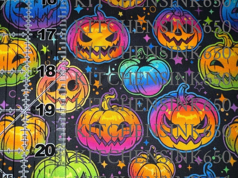 Custom Neon Pumpkins 100% Cotton Fabric 1/4 Yard 9”x 56”